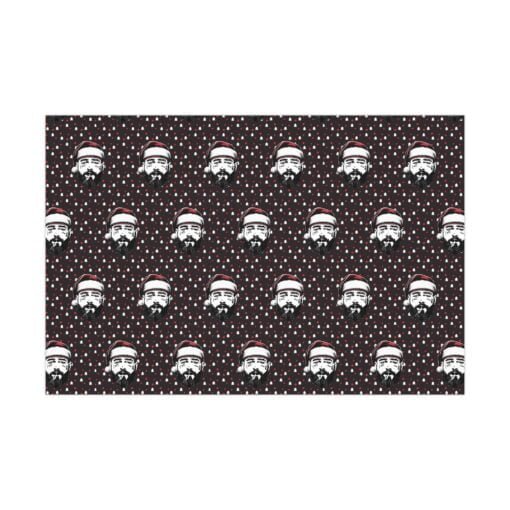 Innovative Post Malone themed gift wrap with a minimalist candy pattern on a dark background, ideal for wrapping unique and stylish holiday presents.